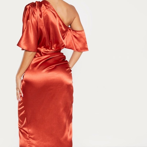 Rust Satin Dress - Picture 2 of 2